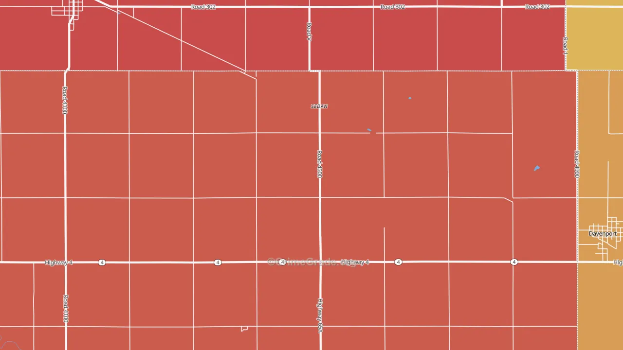 Sedan, NE Map of Murder Rates