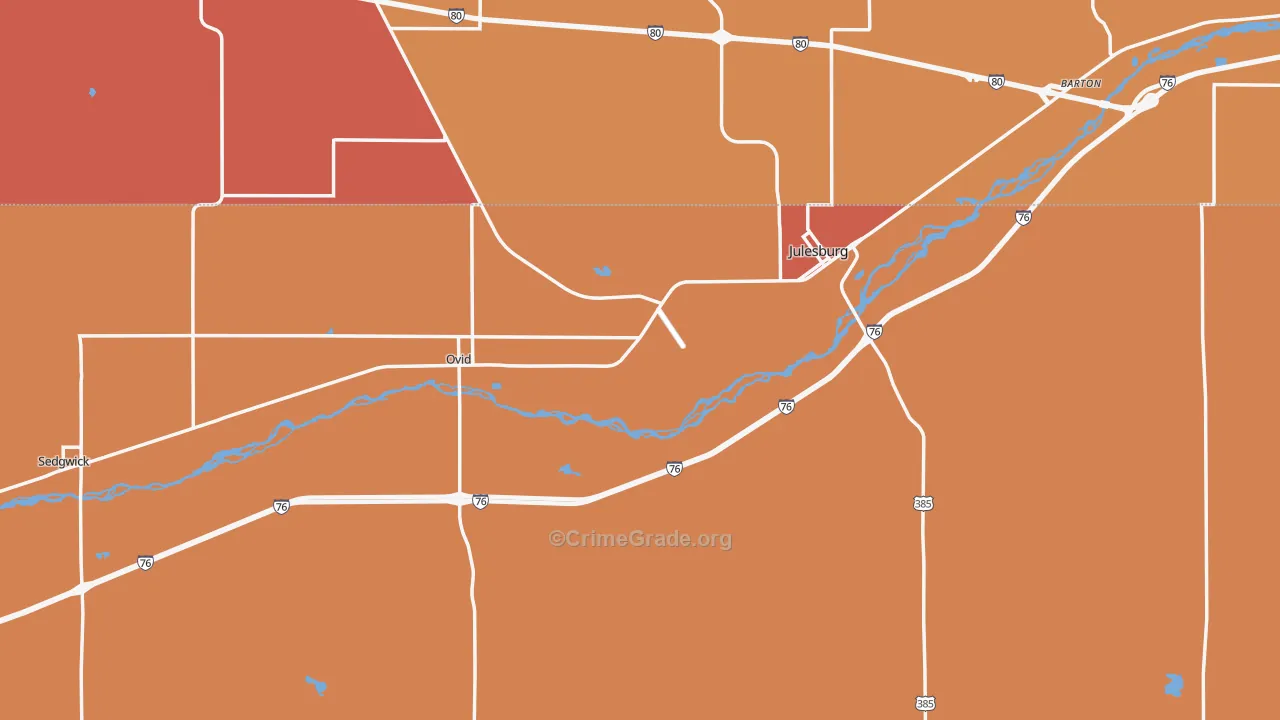 Sedgwick County, CO Map of Murder Rates