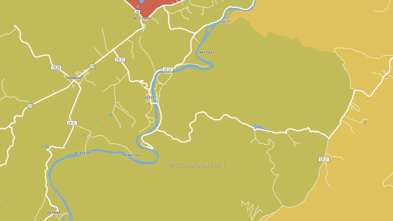 Seebert, WV Map of Murder Rates