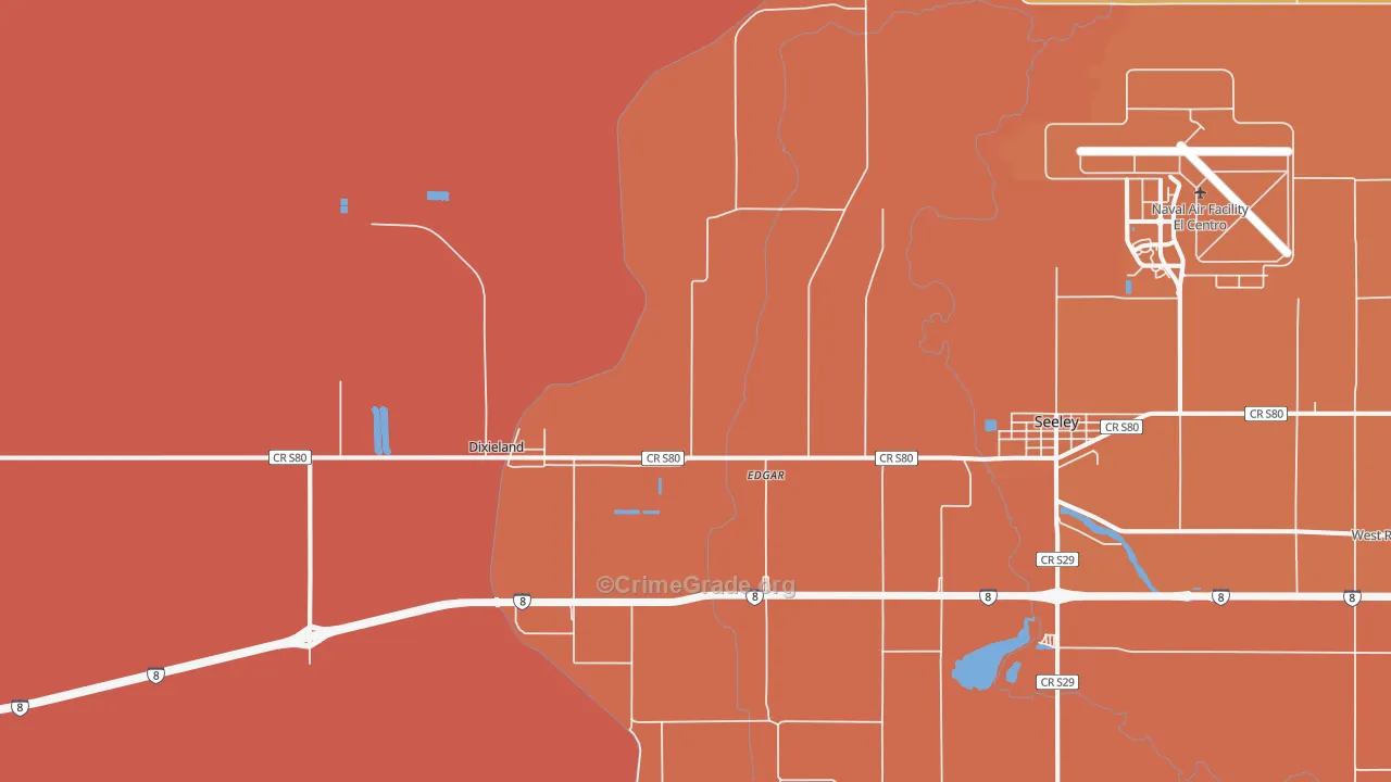 Seeley, CA Map of Murder Rates