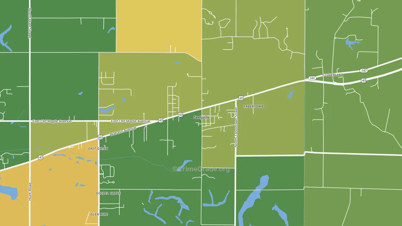 Seelyville, IN Map of Murder Rates