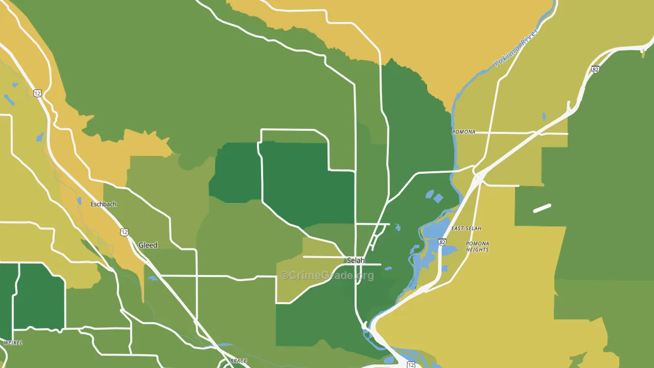 Selah, WA Map of Murder Rates