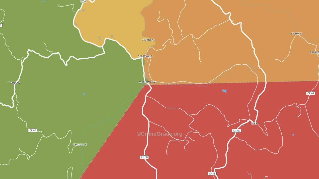 Selbyville, WV Map of Murder Rates