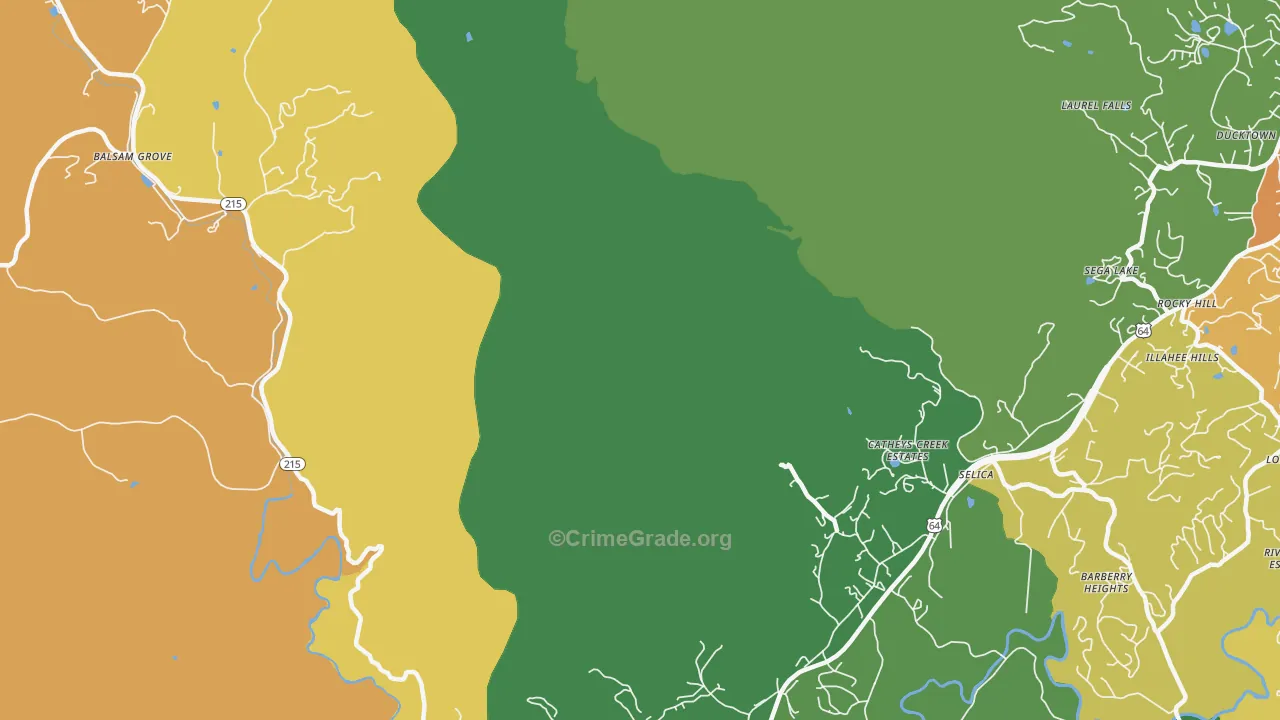 Selica, NC Map of Murder Rates