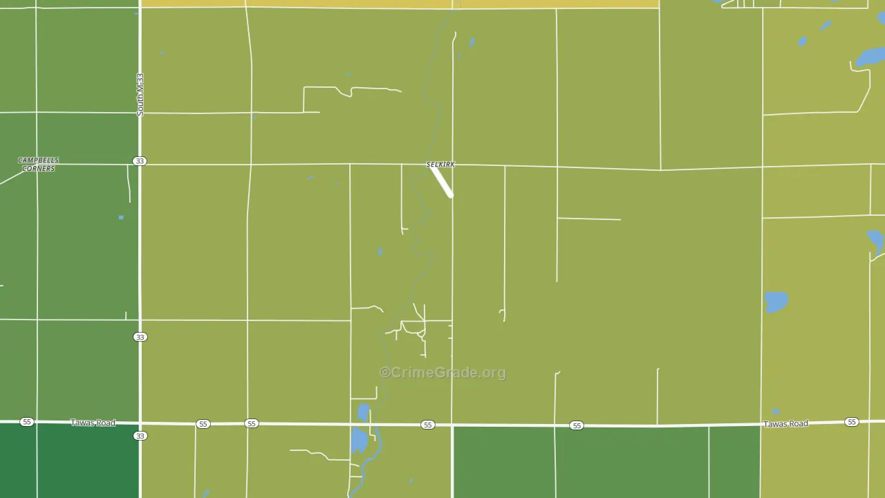 Selkirk, MI Map of Murder Rates