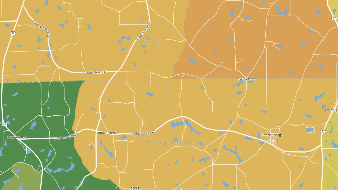 Sellersville, AL Map of Murder Rates