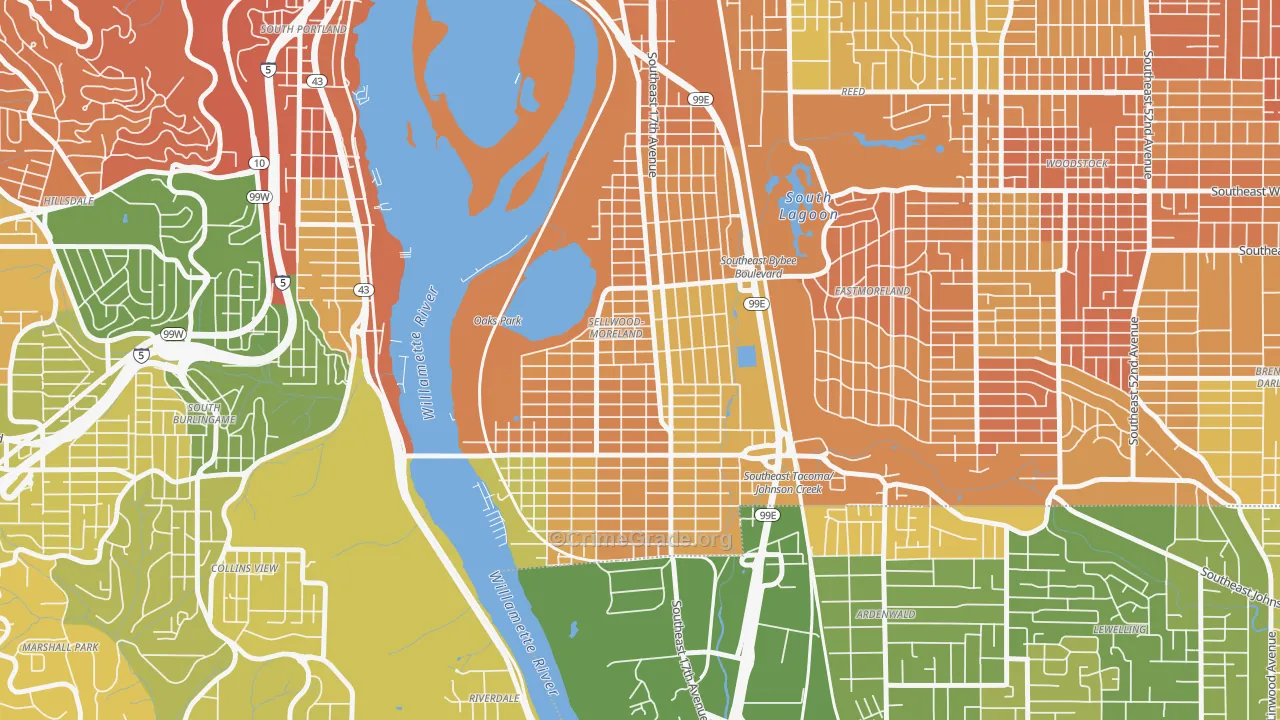 Sellwood-Moreland, Portland, OR Map of Murder Rates