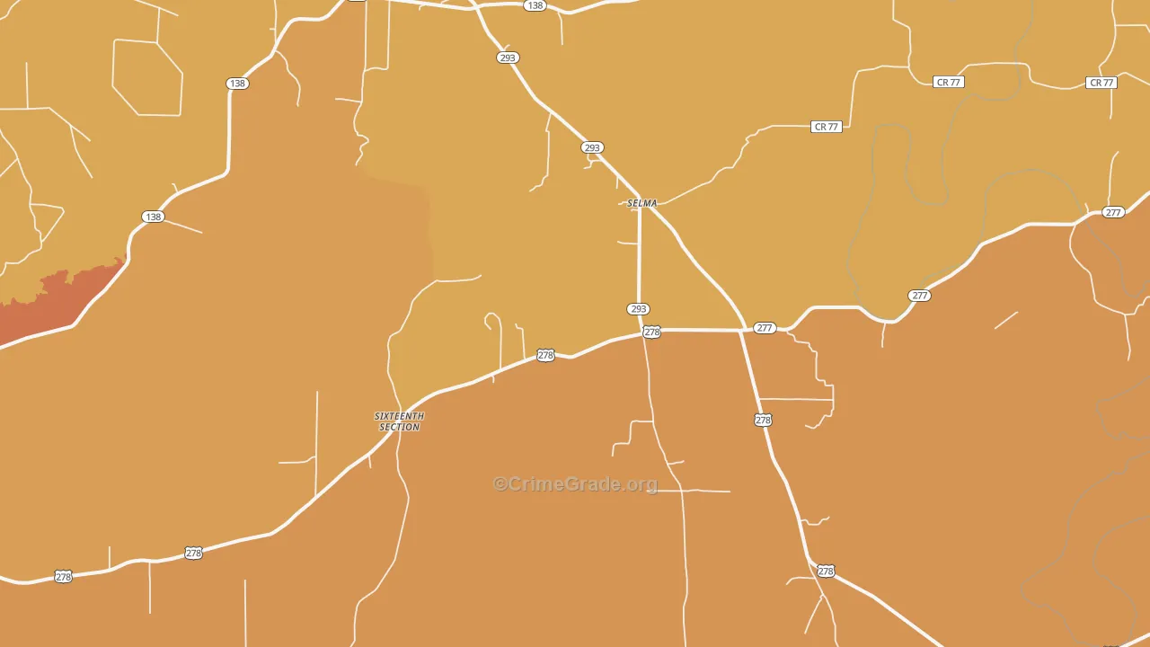 Selma, AR Map of Murder Rates