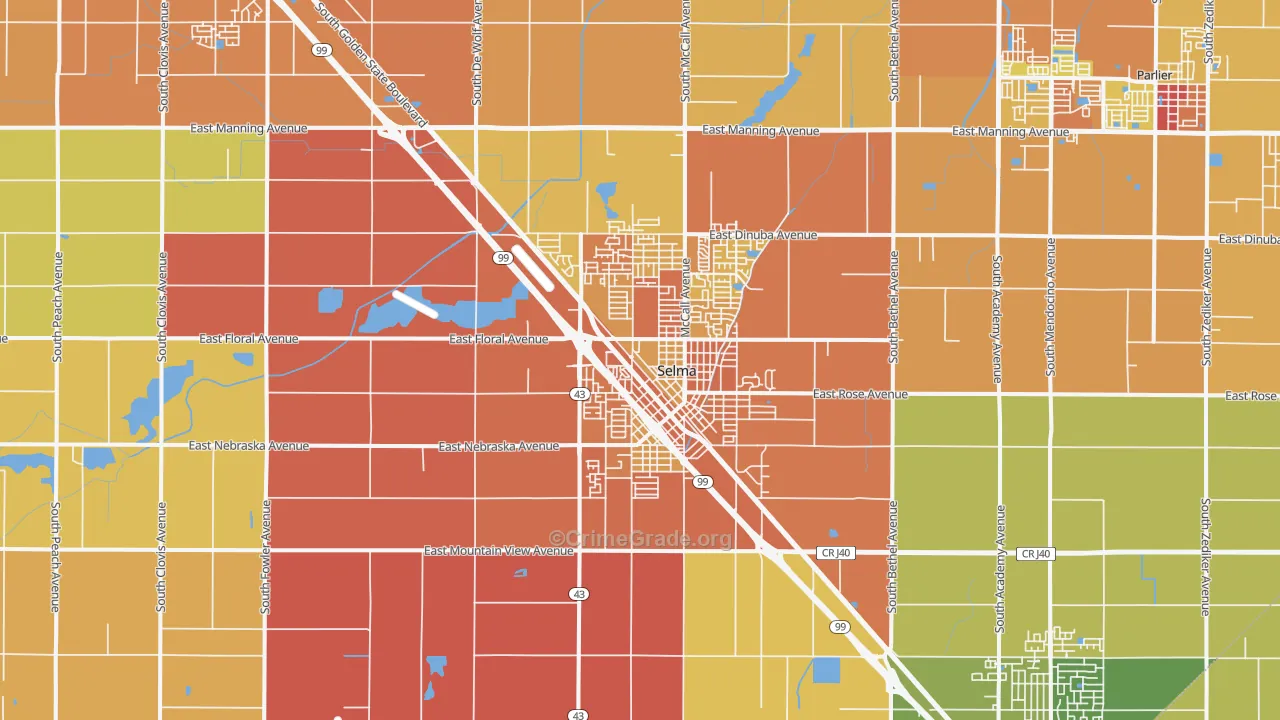 Selma, CA Map of Murder Rates