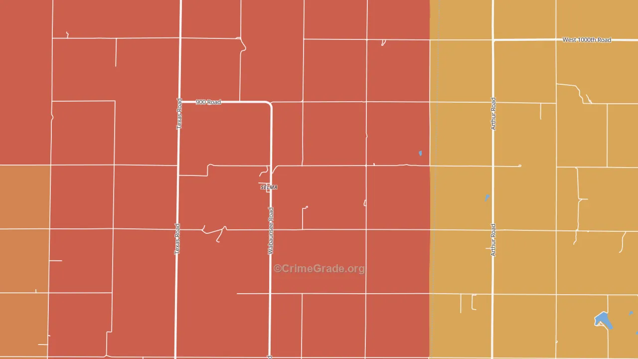 Selma, KS Map of Murder Rates