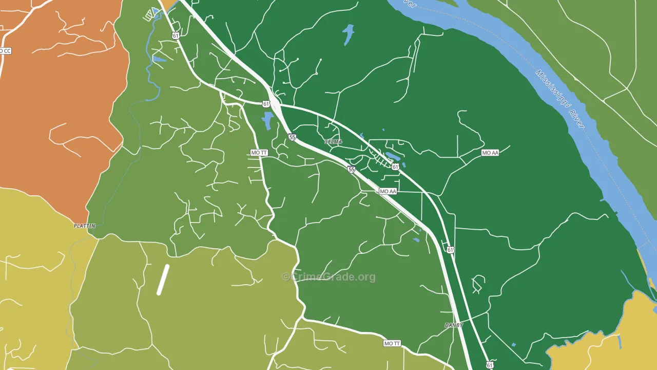 Selma, MO Map of Murder Rates