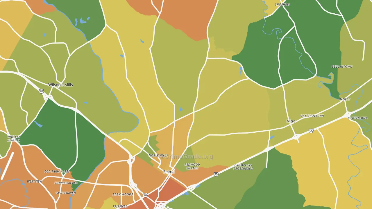 Selma, NC Map of Murder Rates