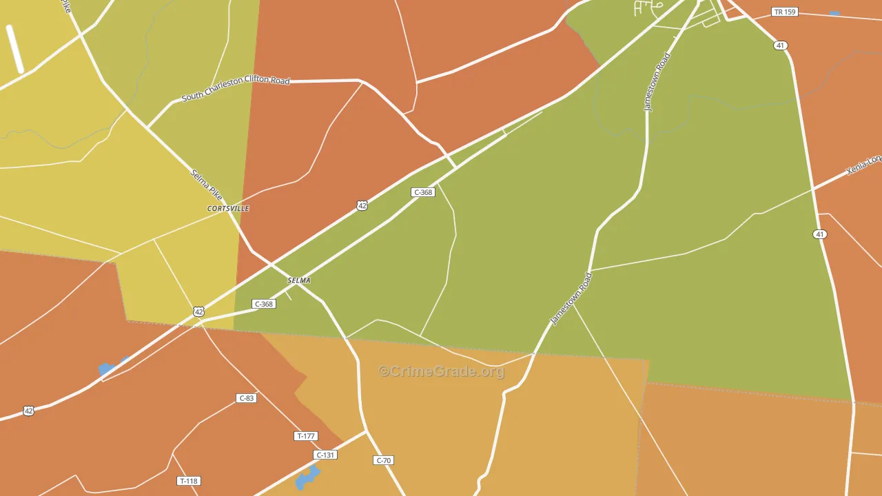 Selma, OH Map of Murder Rates