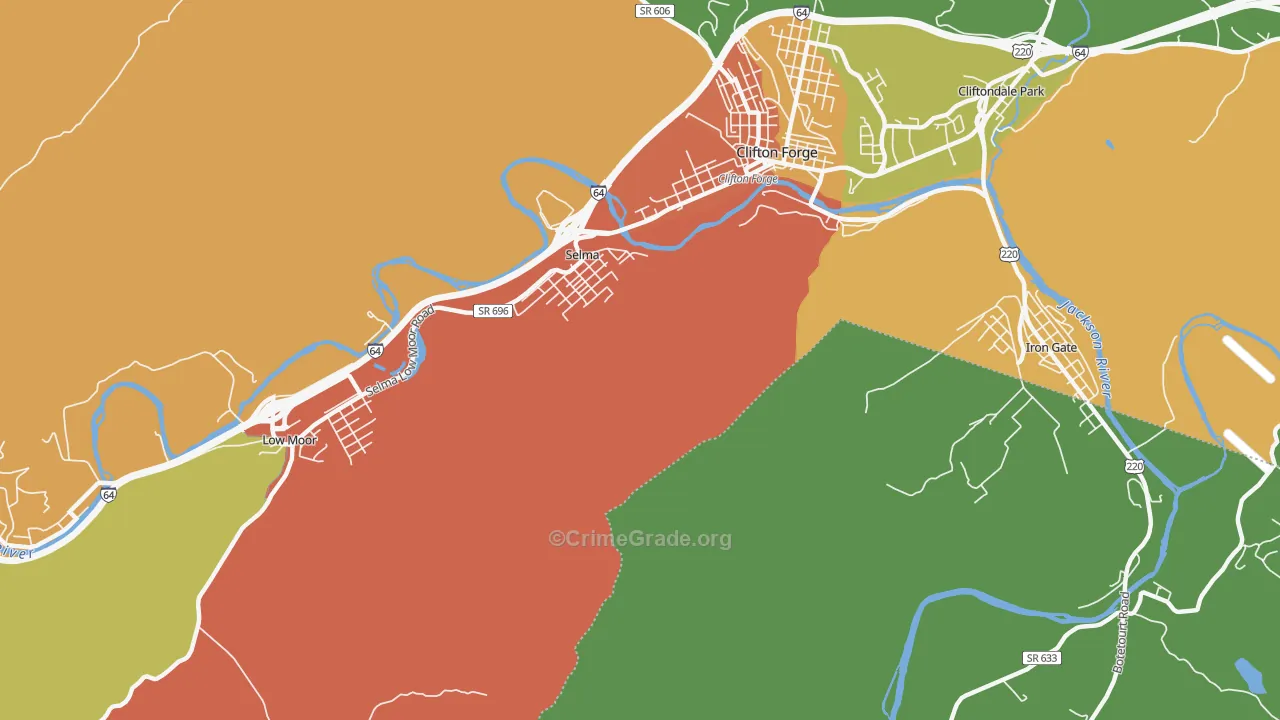 Selma, VA Map of Murder Rates