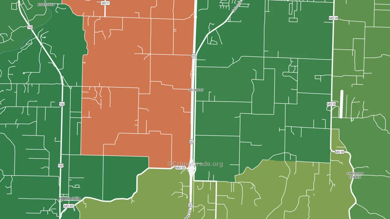 Selmore, MO Map of Murder Rates