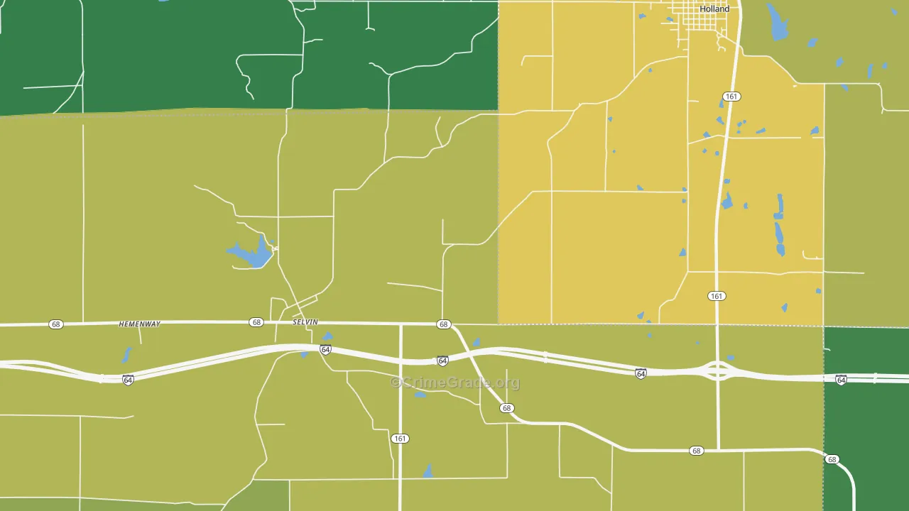 Selvin, IN Map of Murder Rates