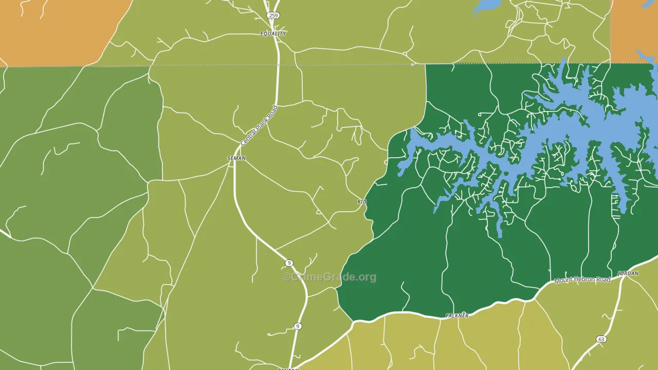 Seman, AL Map of Murder Rates