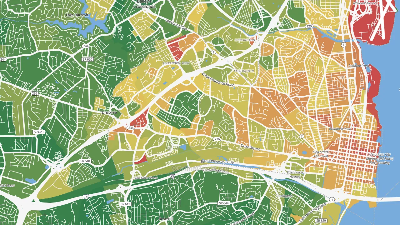 Seminary Hill, Alexandria, VA Map of Murder Rates