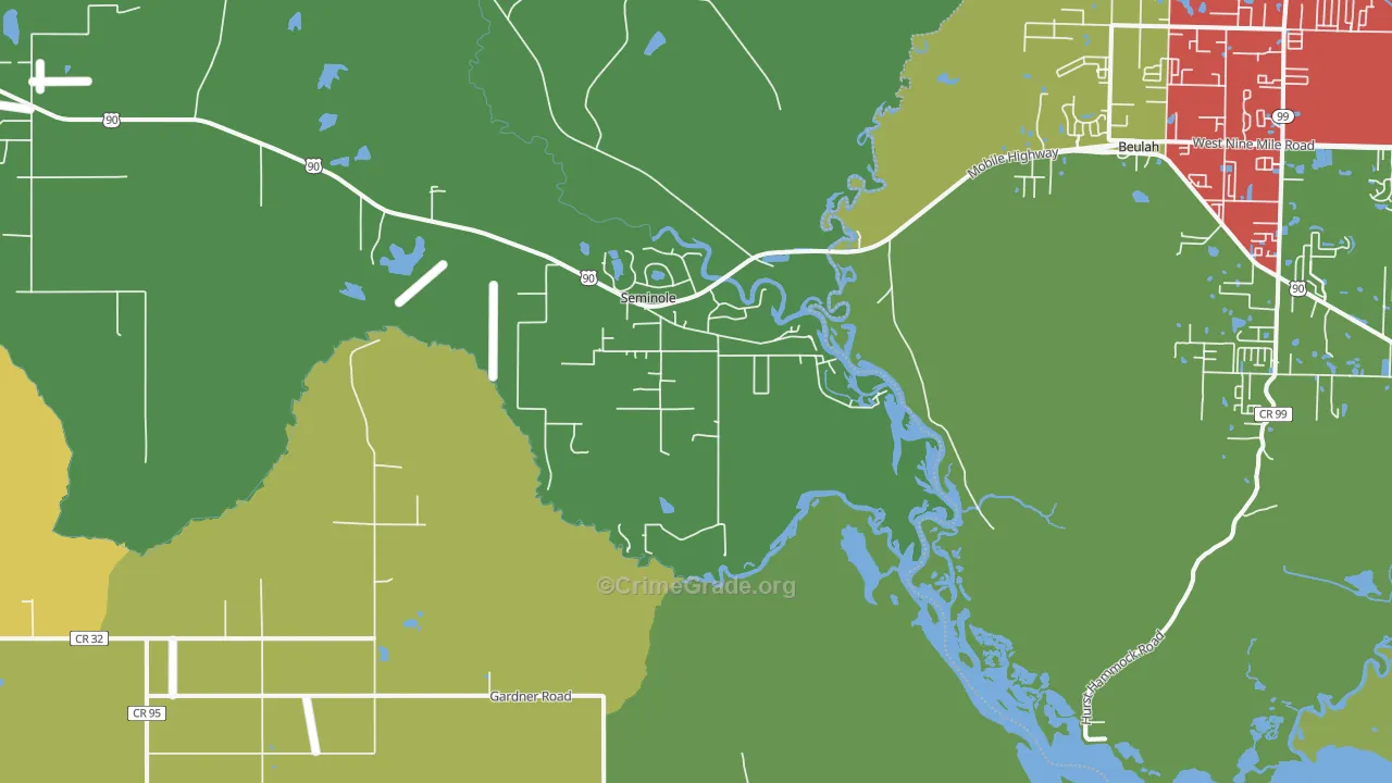 Seminole, AL Map of Murder Rates