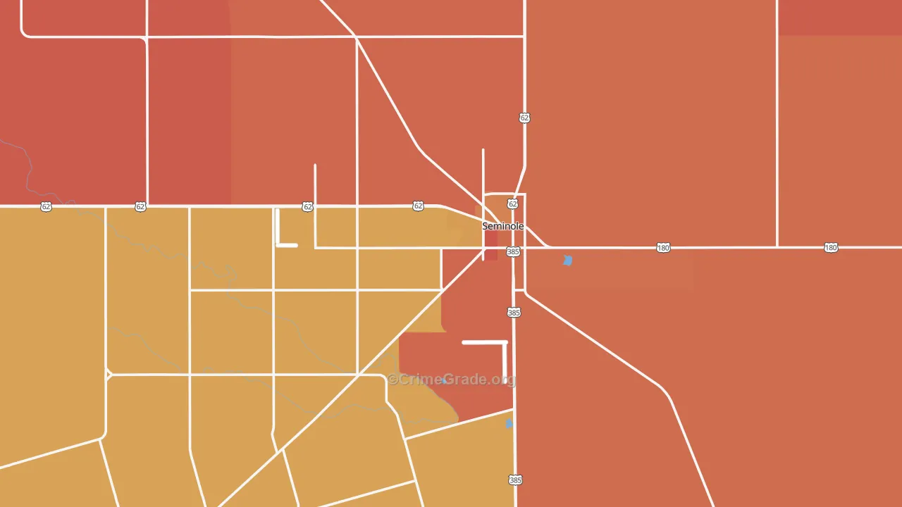 Seminole, TX Map of Murder Rates