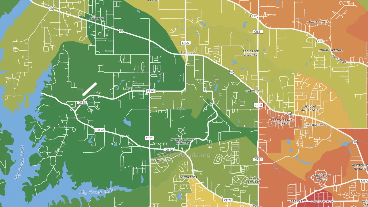 Semmes, AL Map of Murder Rates