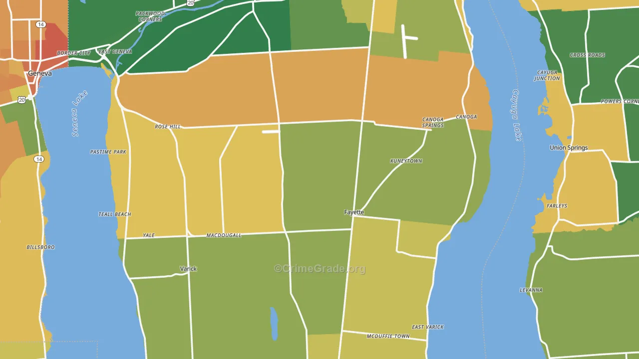 Seneca County, NY Map of Murder Rates