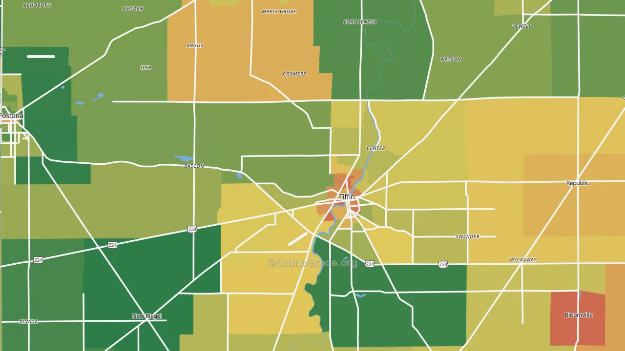 Seneca County, OH Map of Murder Rates