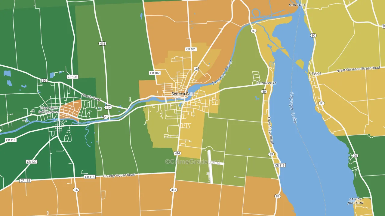 Seneca Falls, NY Map of Murder Rates