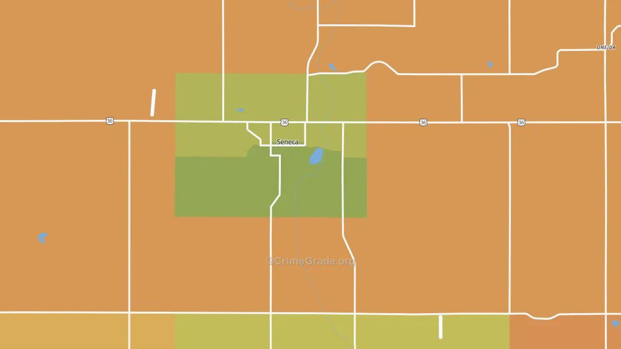 Seneca, KS Map of Murder Rates