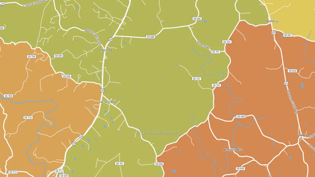 Seneca, VA Map of Murder Rates