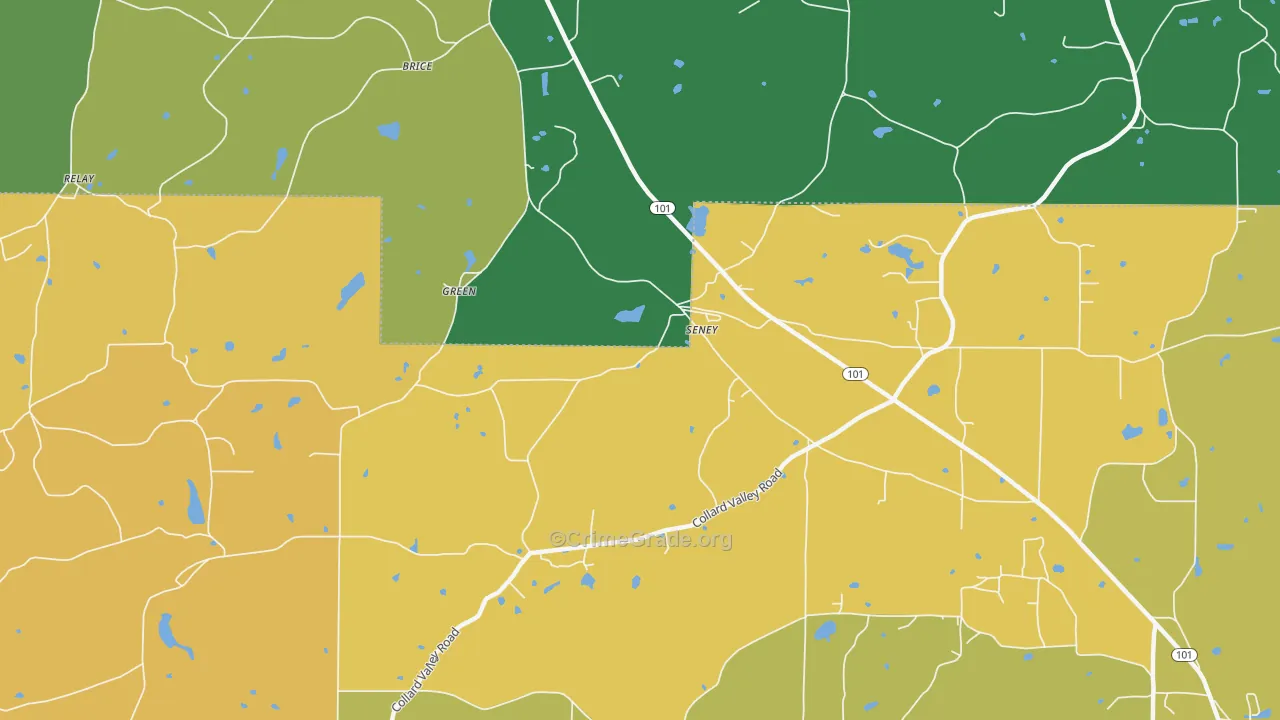 Seney, GA Map of Murder Rates