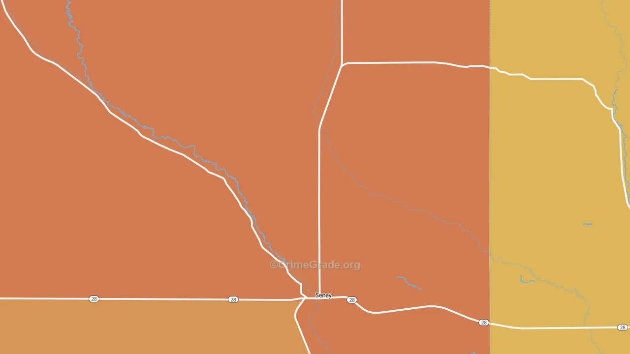 Seney, MI Map of Murder Rates