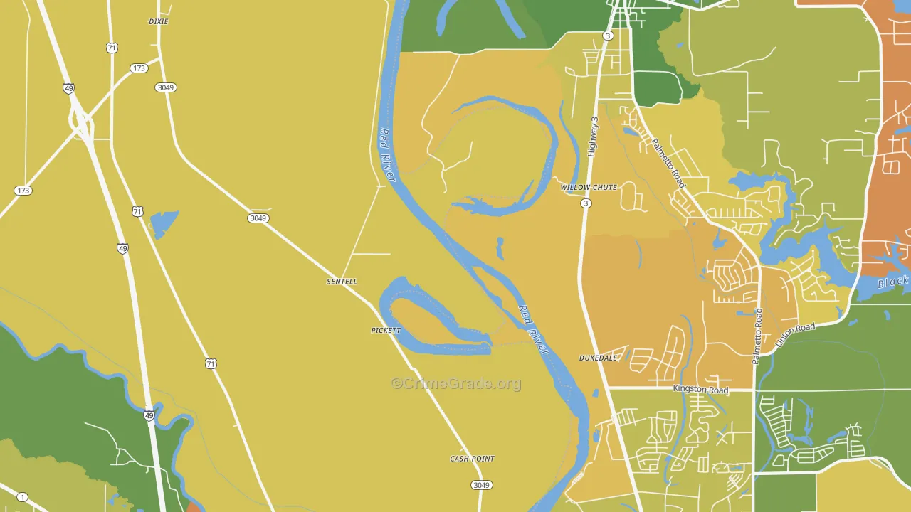 Sentell, LA Map of Murder Rates