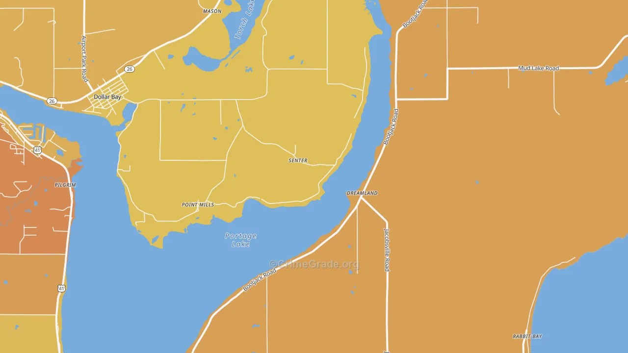 Senter, MI Map of Murder Rates