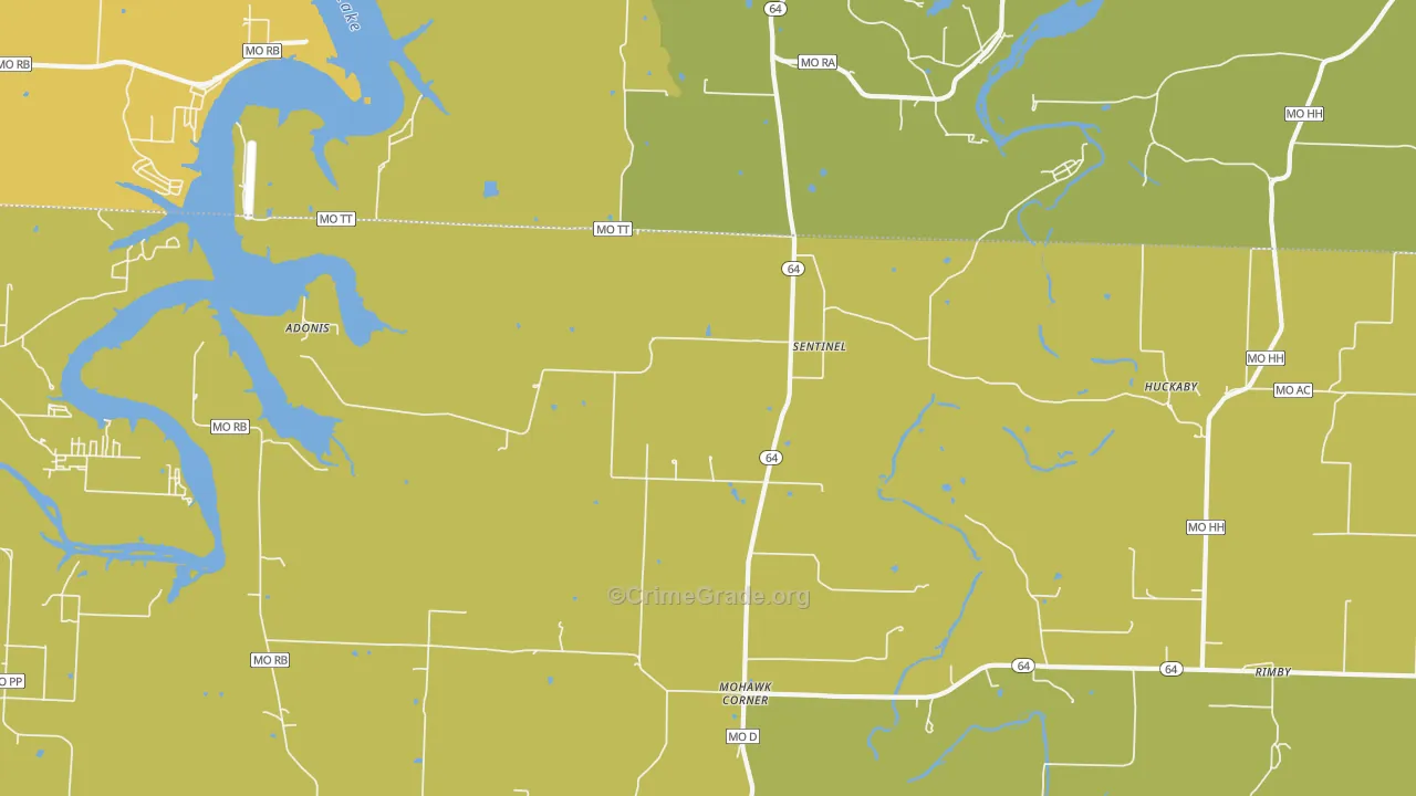 Sentinel, MO Map of Murder Rates