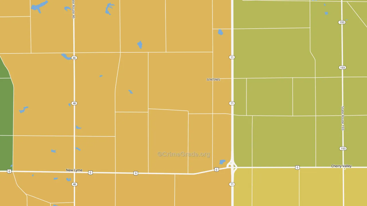 Sentinel, OH Map of Murder Rates