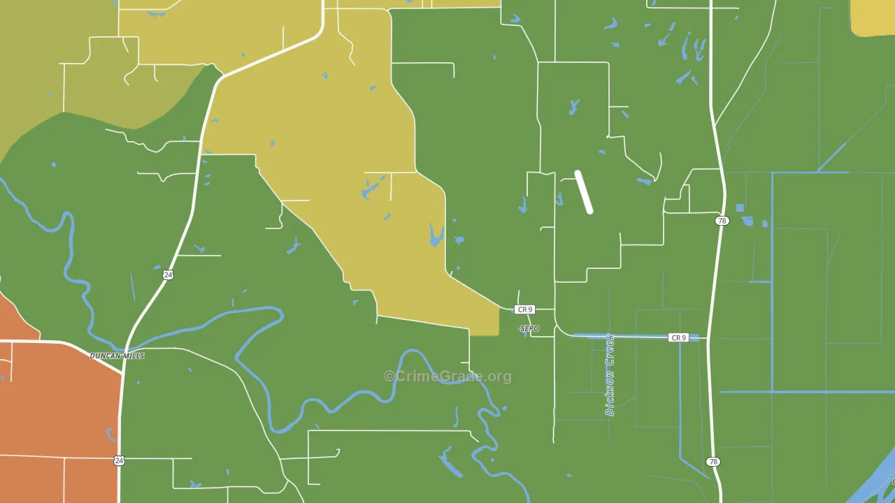 Sepo, IL Map of Murder Rates