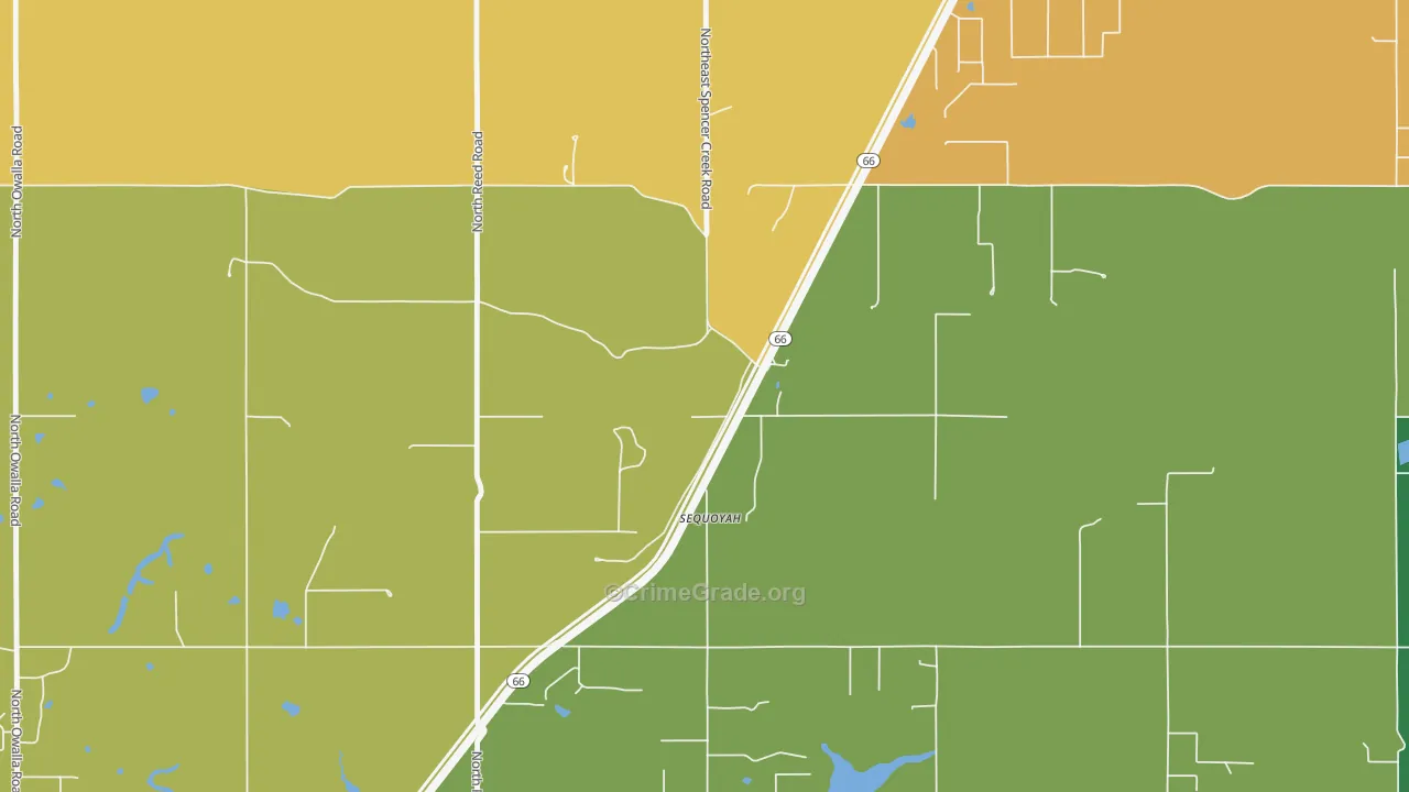 Sequoyah, OK Map of Murder Rates