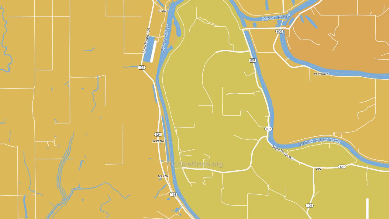 Serena, LA Map of Murder Rates