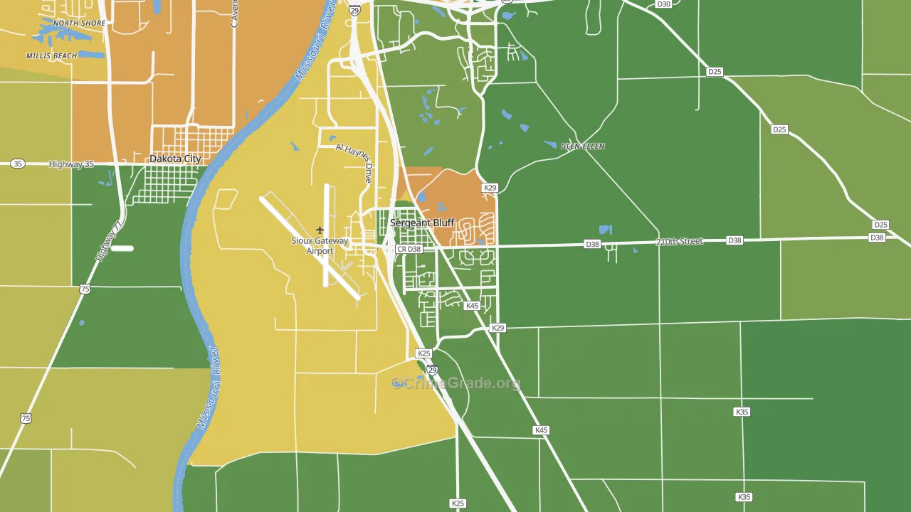 Sergeant Bluff, IA Map of Murder Rates