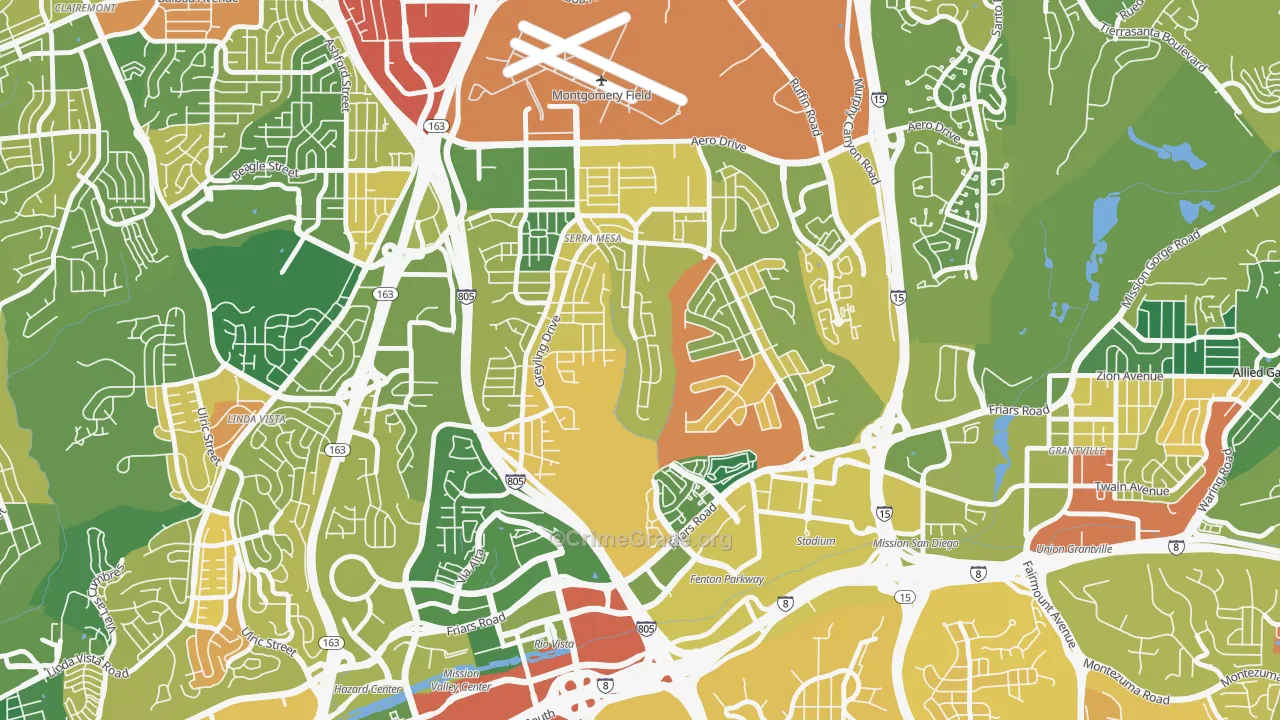 Serra Mesa, San Diego, CA Map of Murder Rates