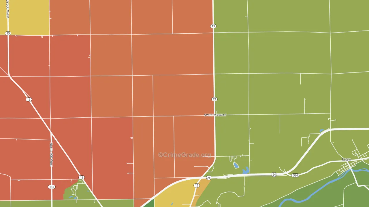 Servia, IN Map of Murder Rates