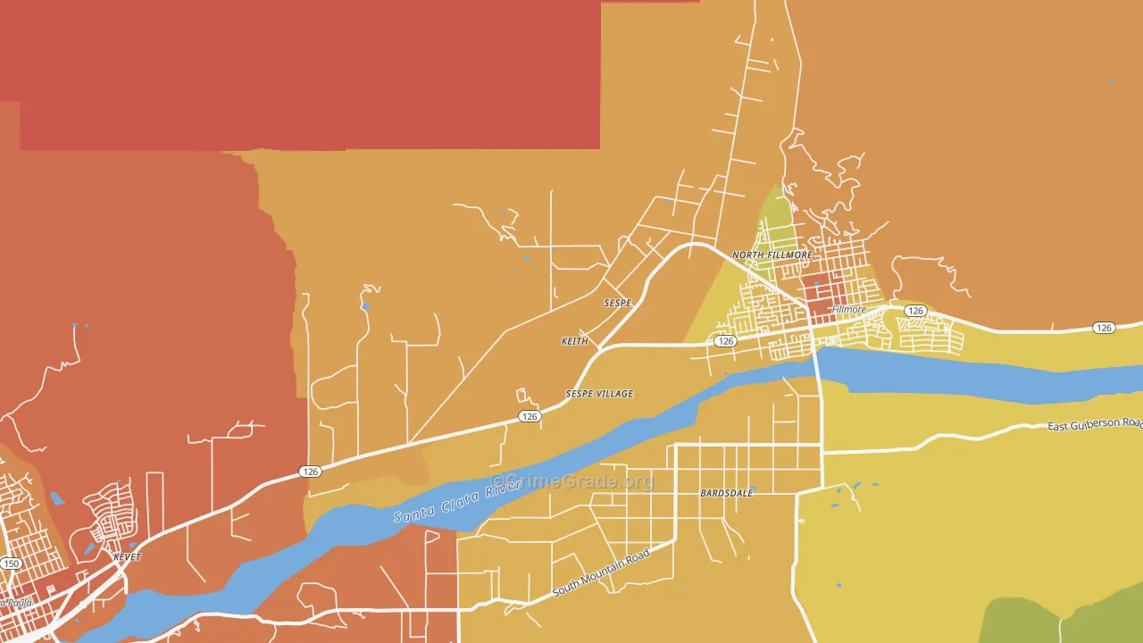 Sespe, CA Map of Murder Rates