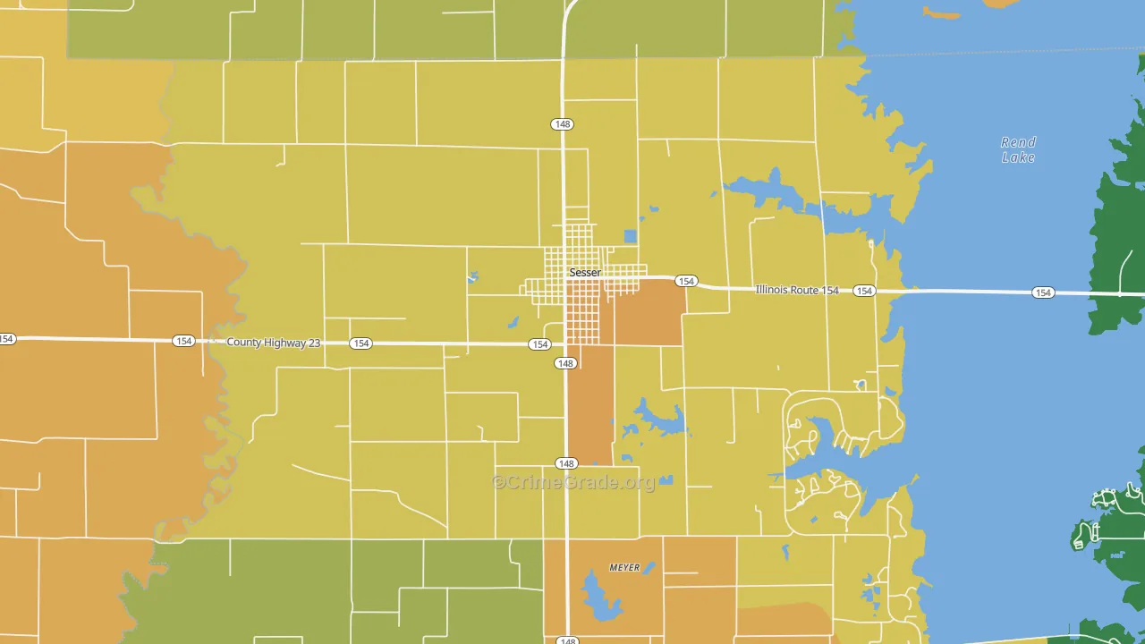 Sesser, IL Map of Murder Rates