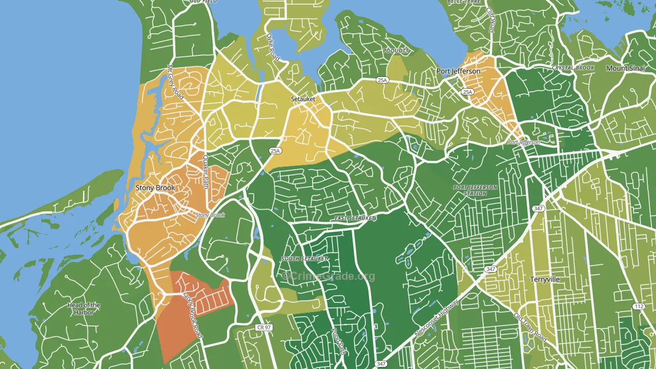Setauket-East Setauket, NY Map of Murder Rates