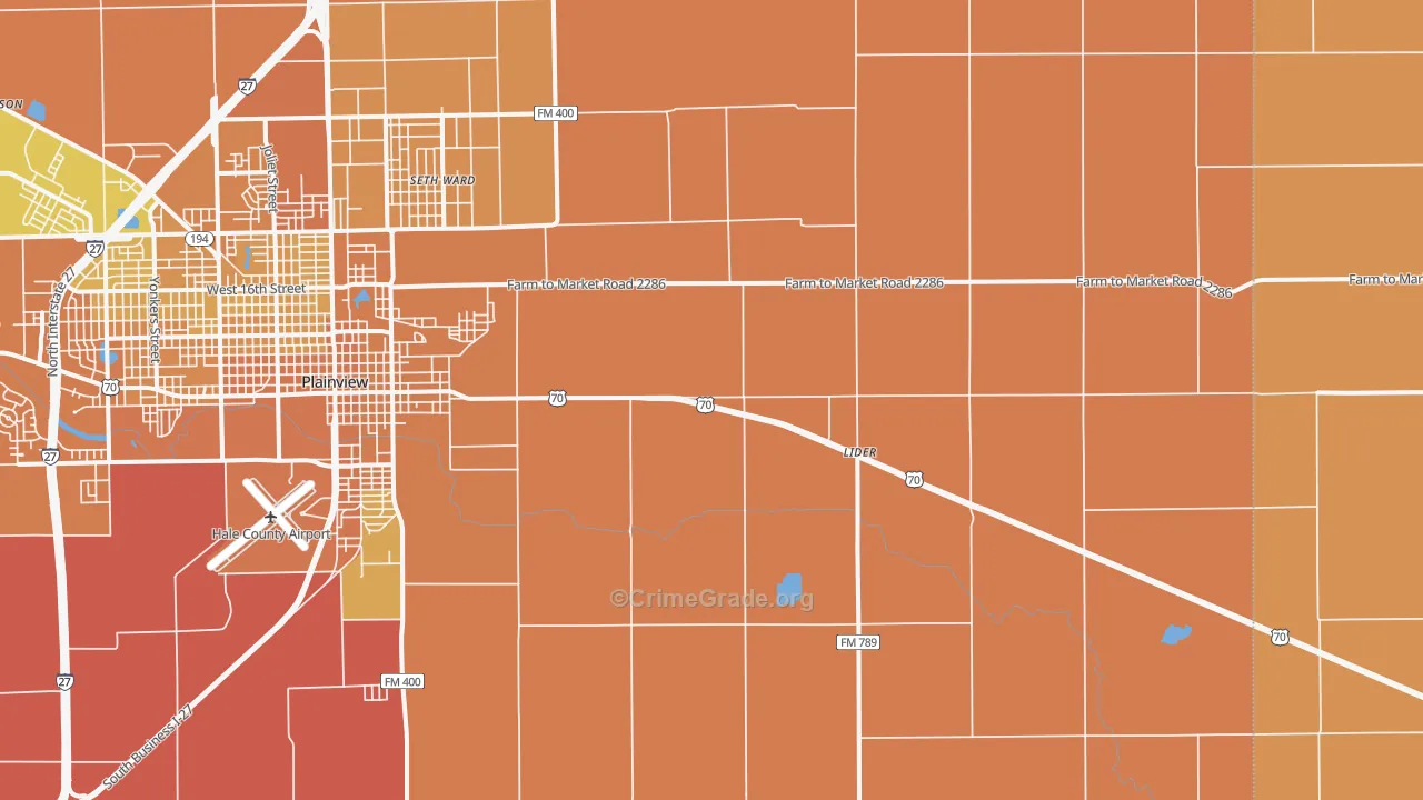 Seth Ward, TX Map of Murder Rates