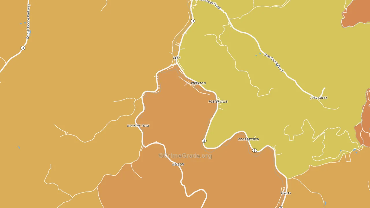 Seth, WV Map of Murder Rates