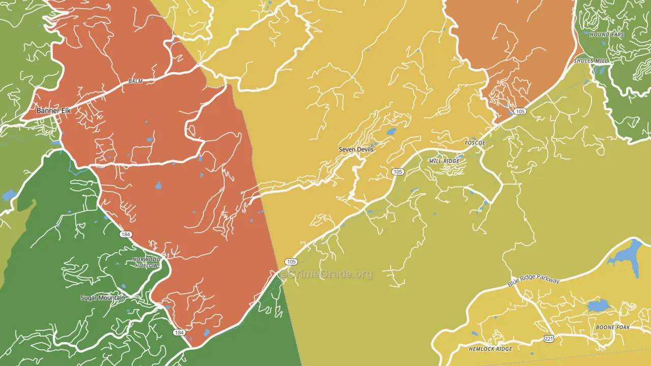 Seven Devils, NC Map of Murder Rates
