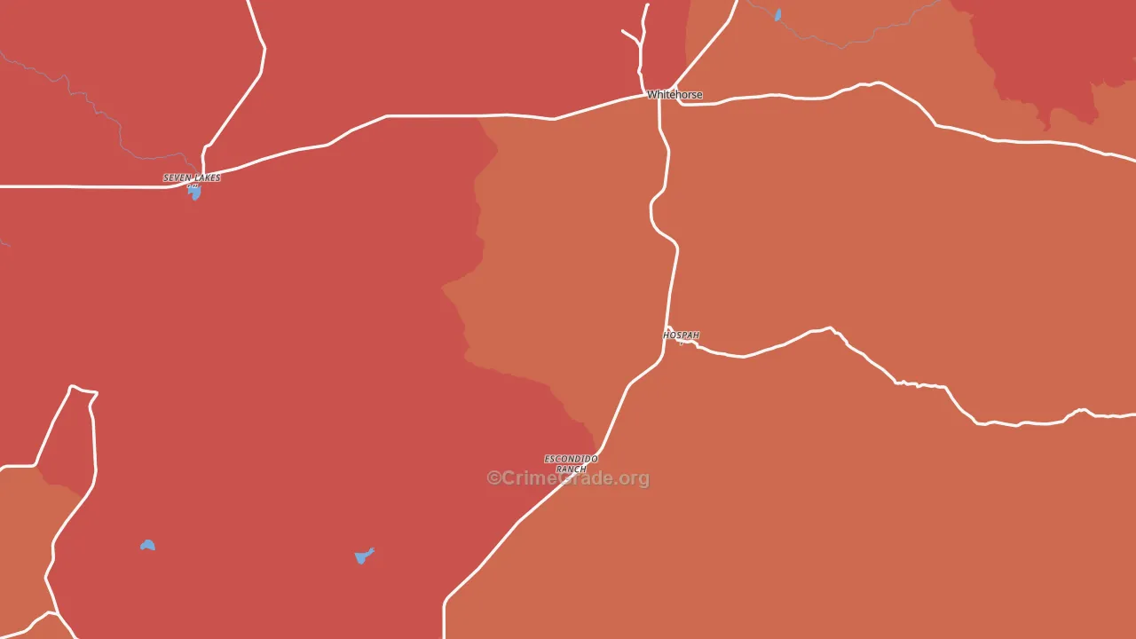 Seven Lakes, NM Map of Murder Rates