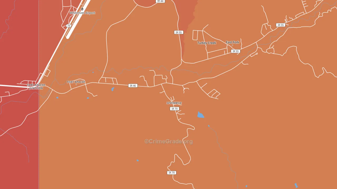 Seven Mile, AZ Map of Murder Rates